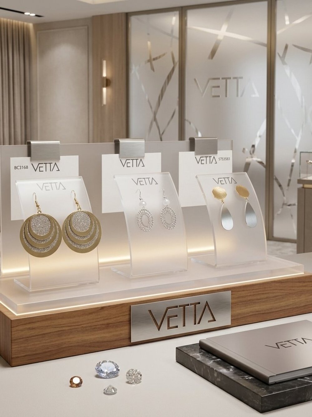 Vetta 3-Pair Earring Set, dynamic collection of textured metallic statement drop
